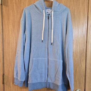 Feat Blanket Blend Zip Hoodie Burr Blue NWT